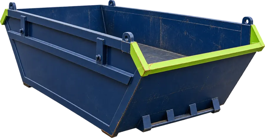 Dark navy and lime 10 yard skip