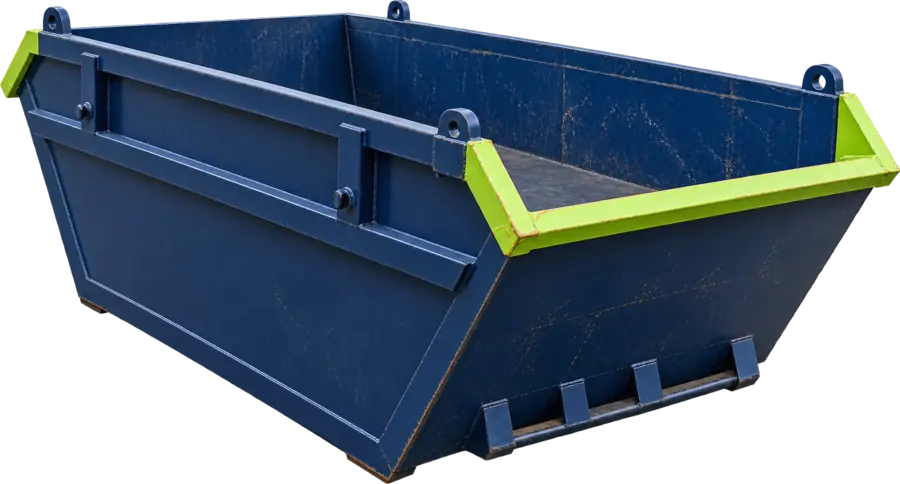 Dark navy and lime 16 yard skip