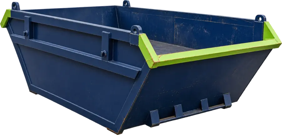 Dark navy and lime 6 yard skip