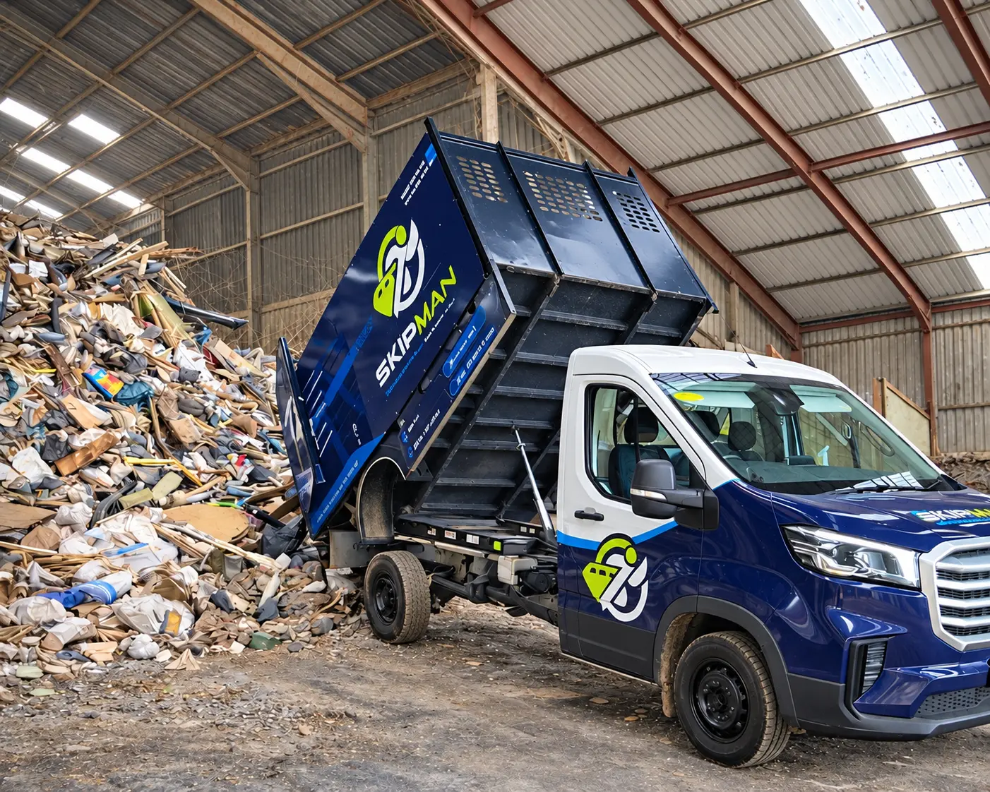 SKIPMAN tipper unloading waste